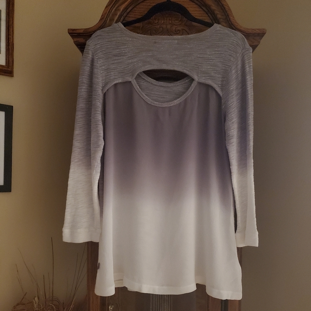 Z by Zobha Women's Ombre Long-sleeved Tunic - Picture 4 of 8
